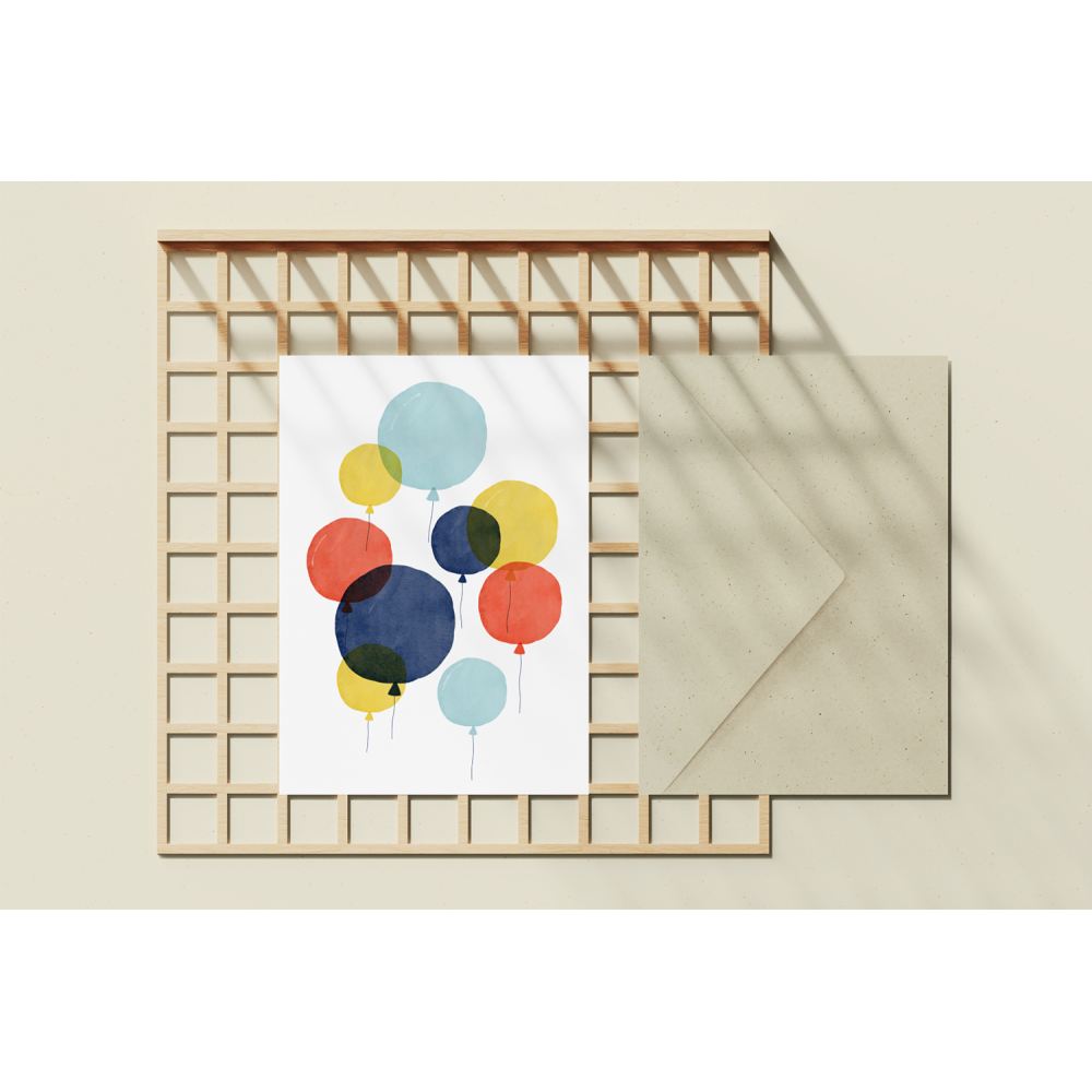 Greeting card - Eökke - Colorful balloons, 12 x 17 cm