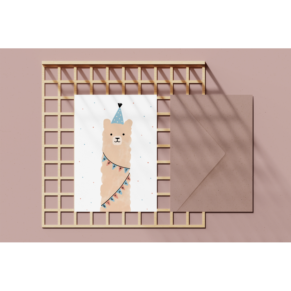 Greeting card - Eökke - Birthday llama, 12 x 17 cm