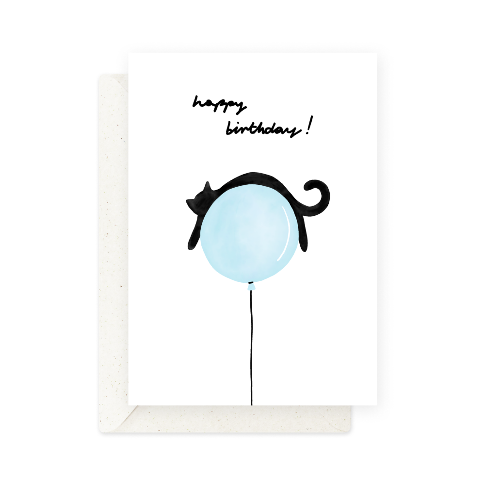 Greeting card - Eökke - Birthday cat, 12 x 17 cm