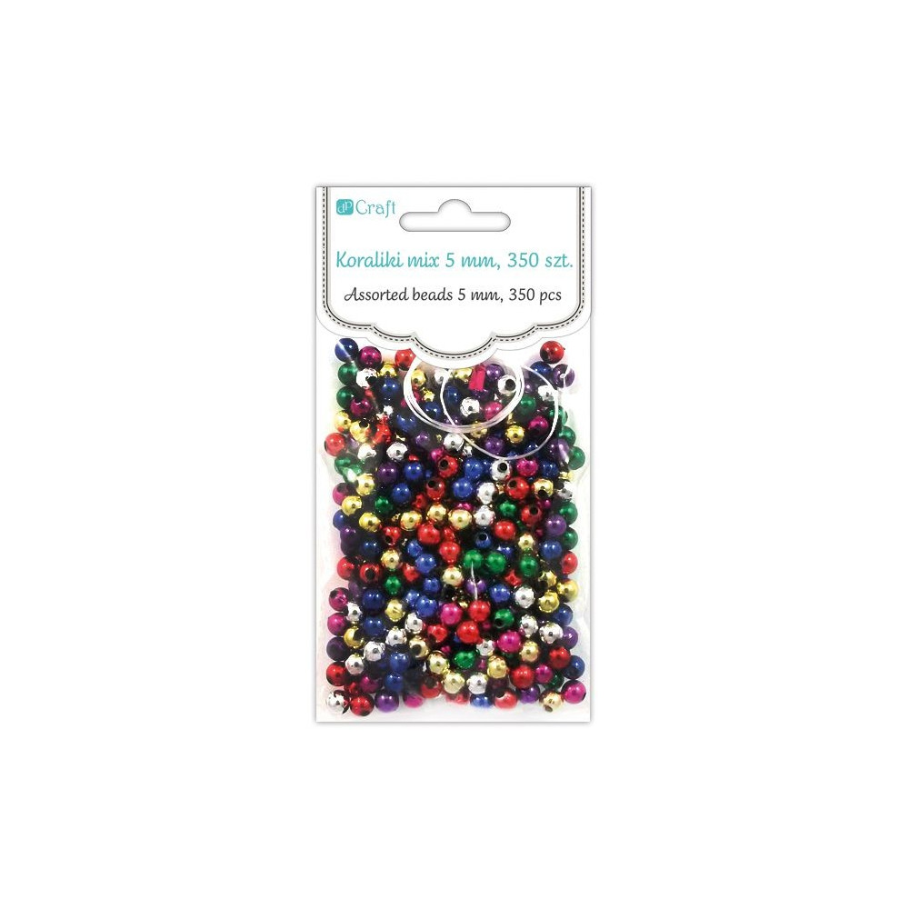 Assorted Beads - DpCraft - colorful, metallic, 5 mm, 350 pcs.