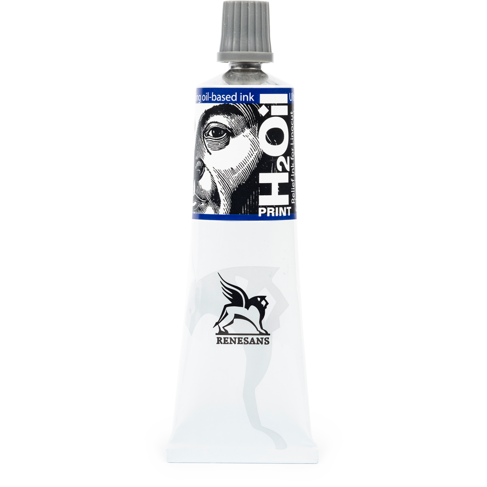 Farba graficzna do linorytu H2Oil Print - Renesans - Ultramaryna Niebieska, 60 ml