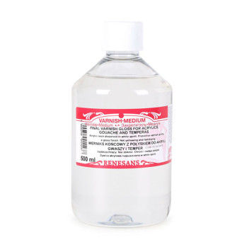 Werniks końcowy do akryli, gwaszu i temper - Renesans - połysk, 500 ml