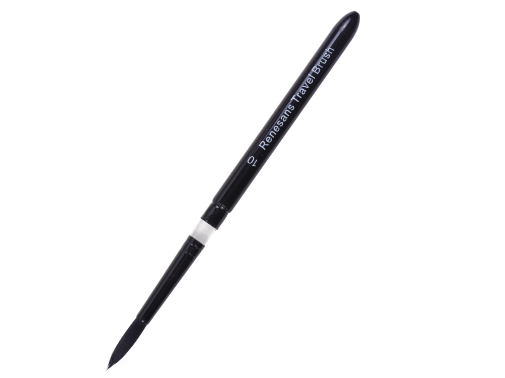 Travel mixed-bristles brush - Renesans - short handle, no. 10