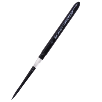 Travel mixed-bristles brush - Renesans - short handle, no. 8
