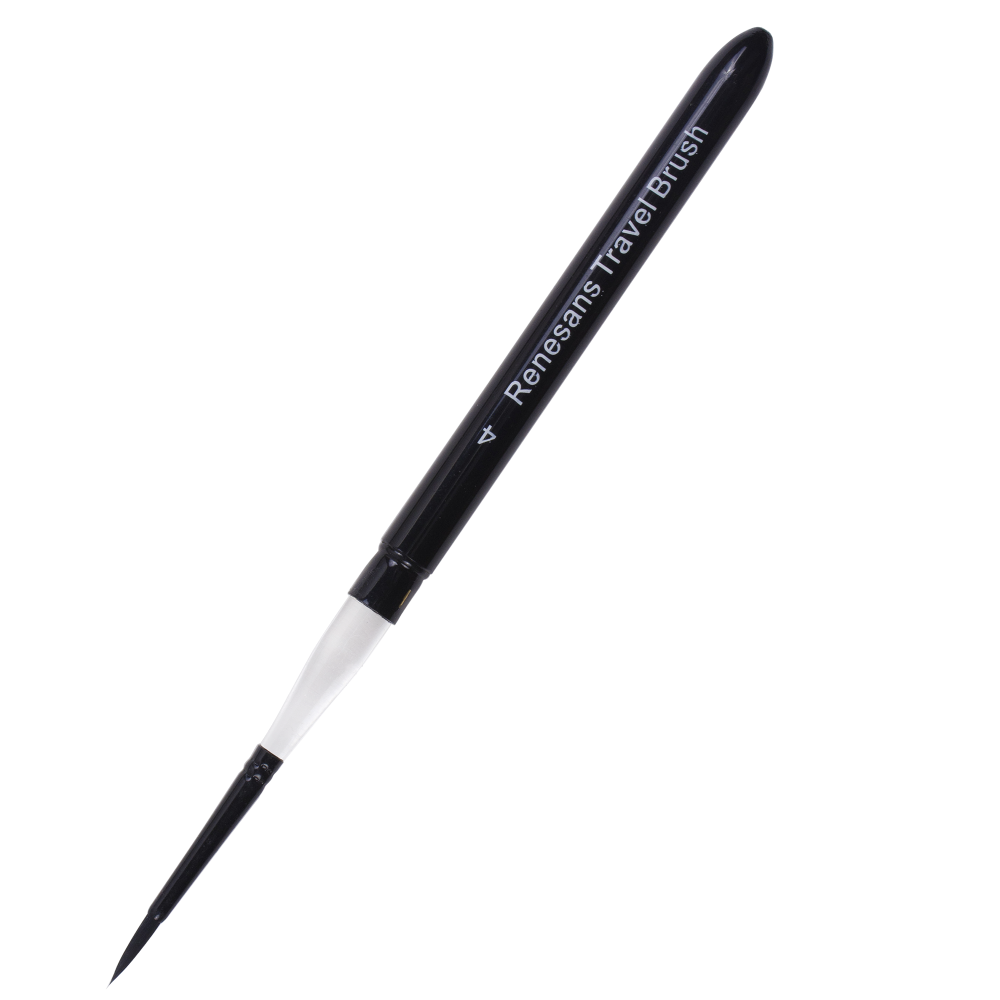 Travel mixed-bristles brush - Renesans - short handle, no. 4