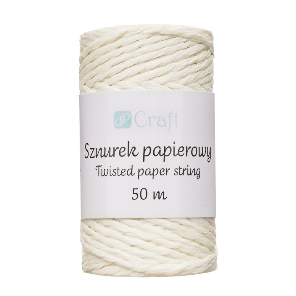 Sznurek papierowy - DpCraft - ecru, 50 m