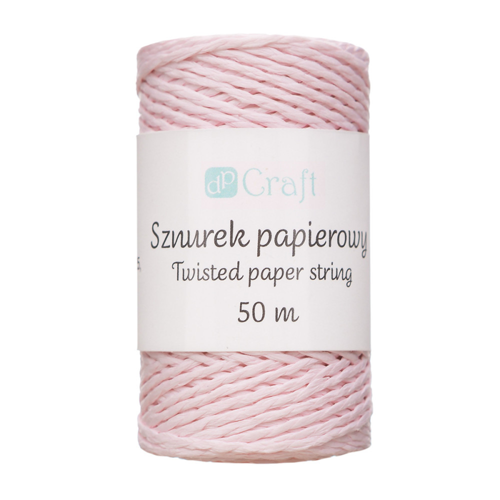Sznurek papierowy - DpCraft - różowy, 50 m