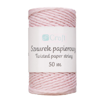 Sznurek papierowy - DpCraft - różowy, 50 m