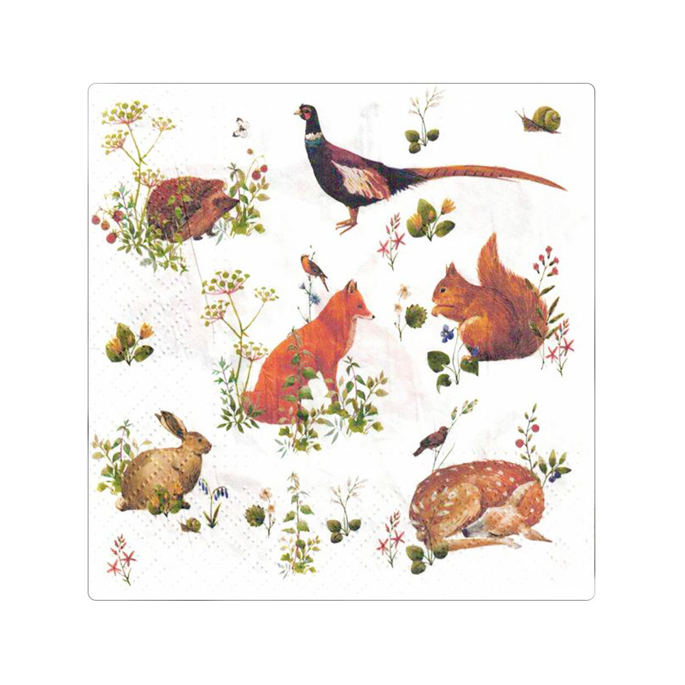 Serwetki ozdobne - Paw - Wild Forest Animals, 20 szt.