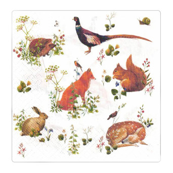 Serwetki ozdobne - Paw - Wild Forest Animals, 20 szt.