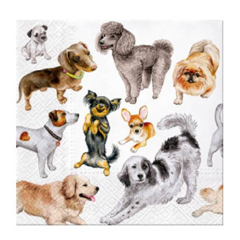 Serwetki ozdobne - Paw - Dog Happiness, 20 szt.