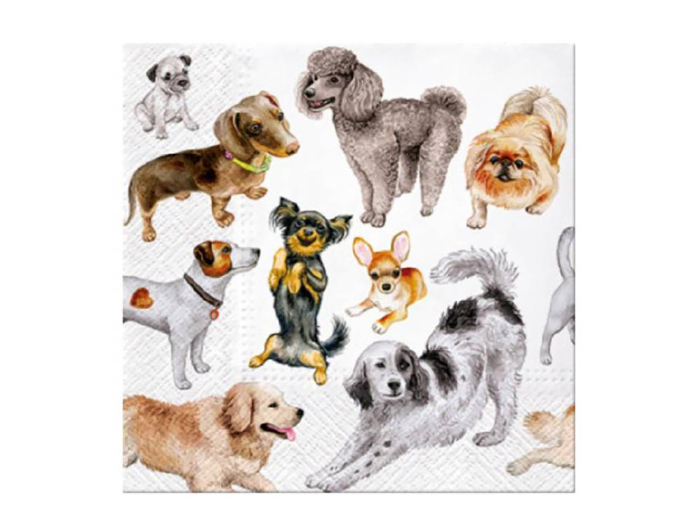 Serwetki ozdobne - Paw - Dog Happiness, 20 szt.
