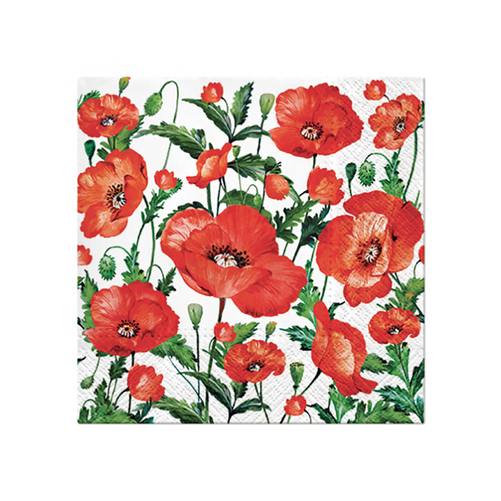 Serwetki ozdobne - Paw - Flanders Poppy, 20 szt.
