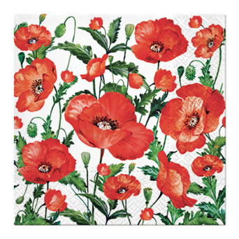 Decorative napkins - Paw - Flanders Poppy, 20 pcs