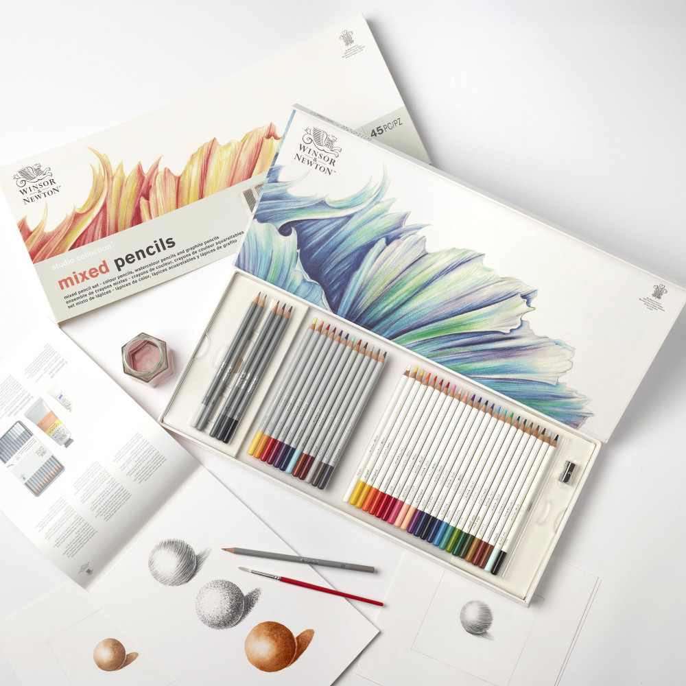 Zestaw kredek Mixed Pencils - Winsor & Newton - 45 szt.