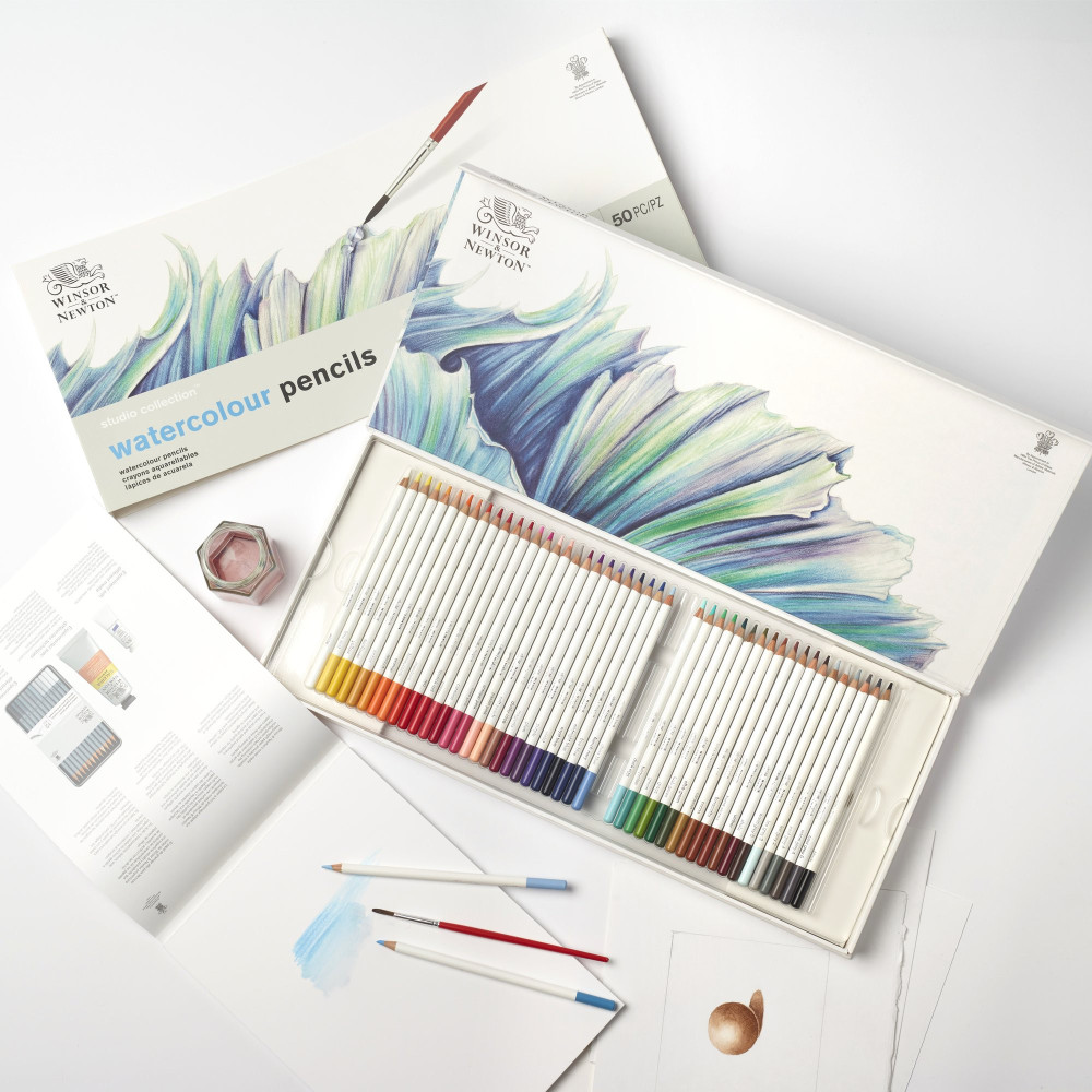 Zestaw kredek akwarelowych Watercolour Pencils - Winsor & Newton - 50 szt.