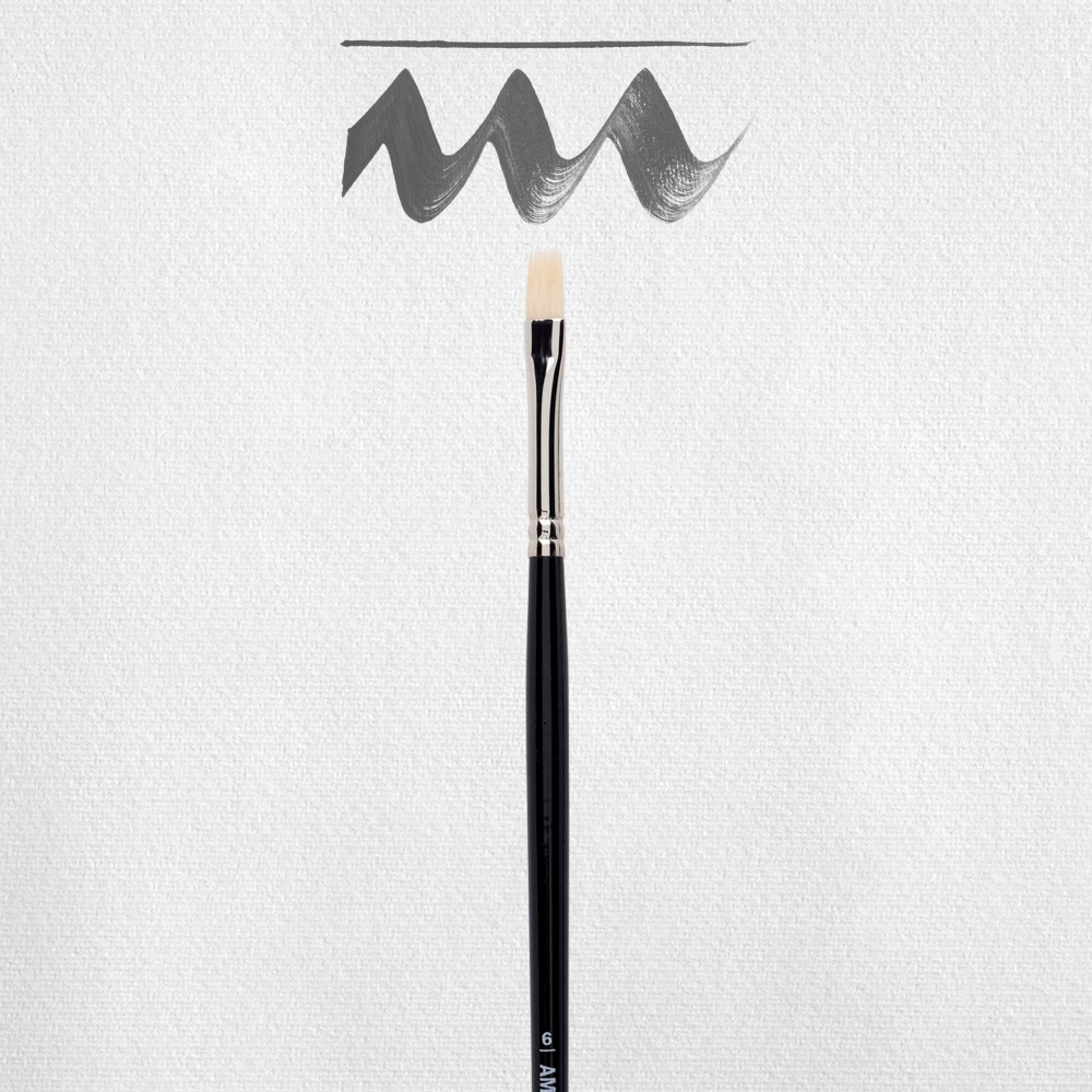Flat, synthetic, 600 series brush - Amsterdam - long handle, no. 6