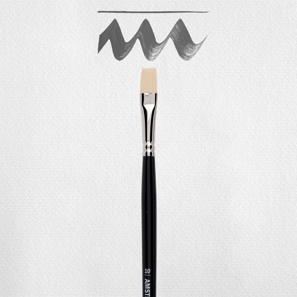 Flat, synthetic, 600 series brush - Amsterdam - long handle, no. 10