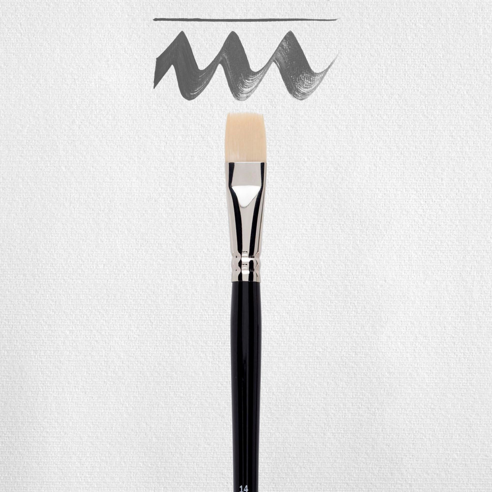 Flat, synthetic, 600 series brush - Amsterdam - long handle, no. 14