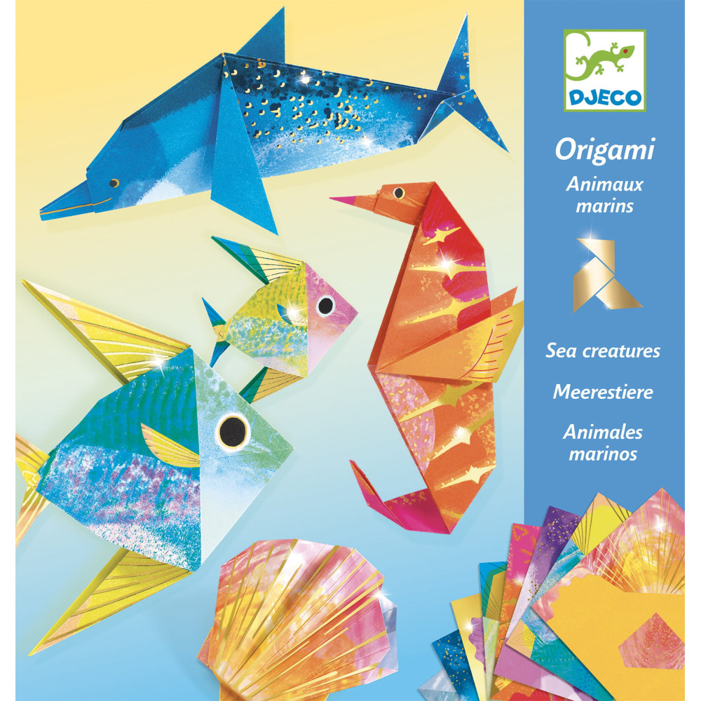 Zestaw do origami - Djeco - Morskie zwierzęta, 24 szt.