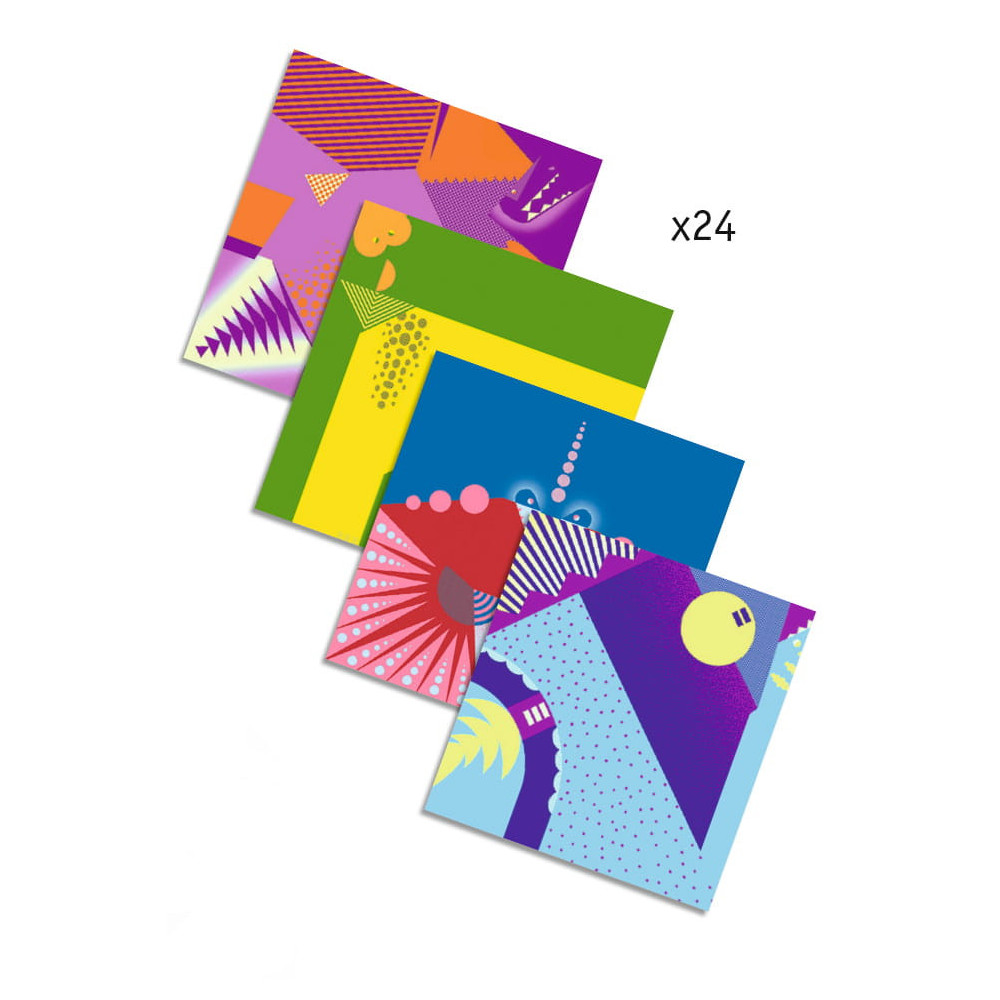 Set for origami - Djeco - Dinosaurs, 24 pcs
