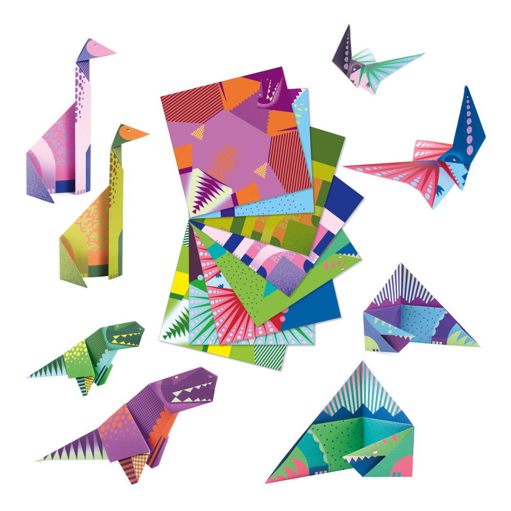 Zestaw do origami - Djeco - Dinozaury, 24 szt.