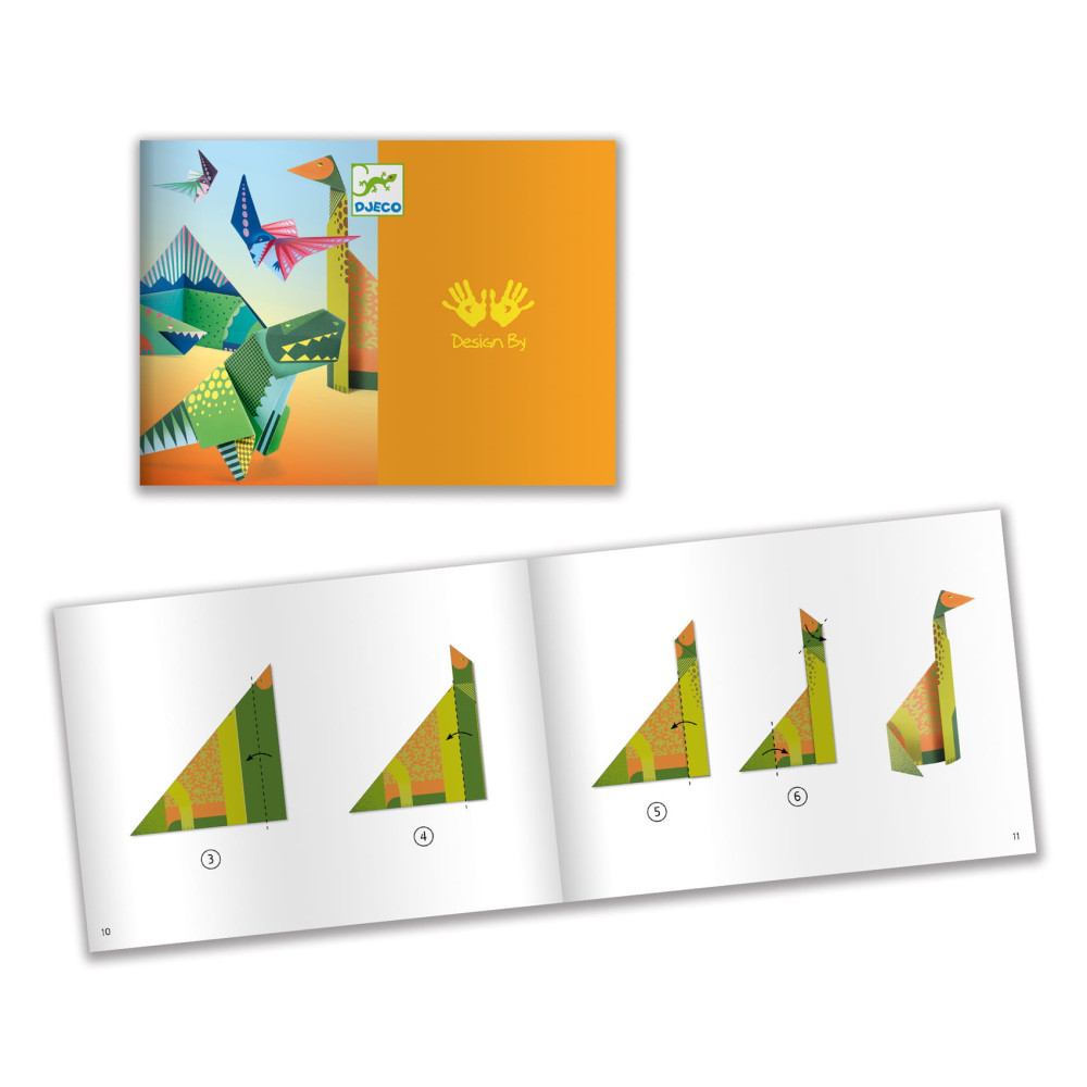 Set for origami - Djeco - Dinosaurs, 24 pcs