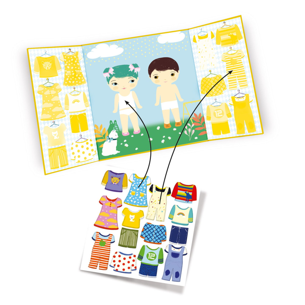 Set of reusable stickers Clothes - Djeco