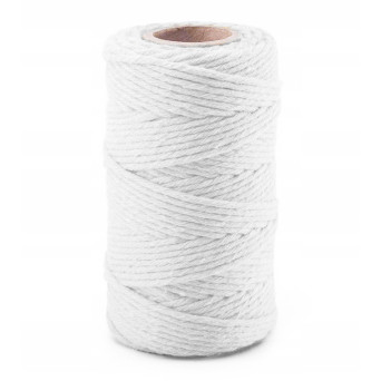 Cotton cord - white, 2 mm x 130 m