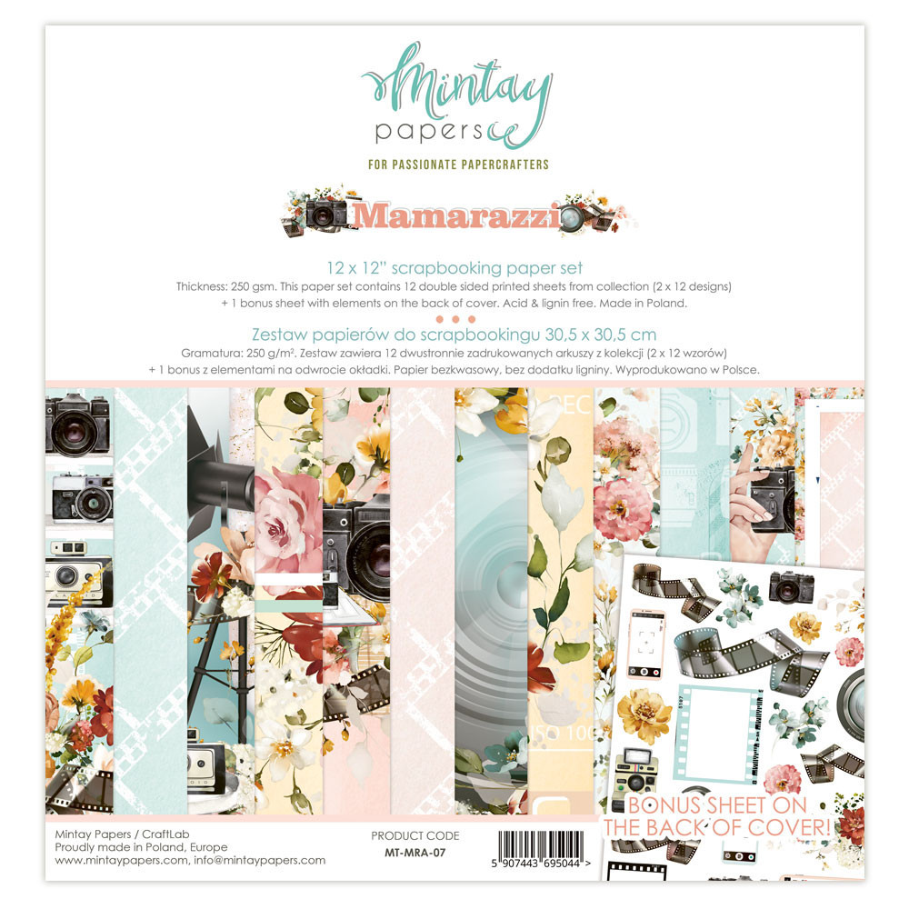 Set of scrapbooking papers 30,5 x 30,5 cm - Mintay - Mamarazzi