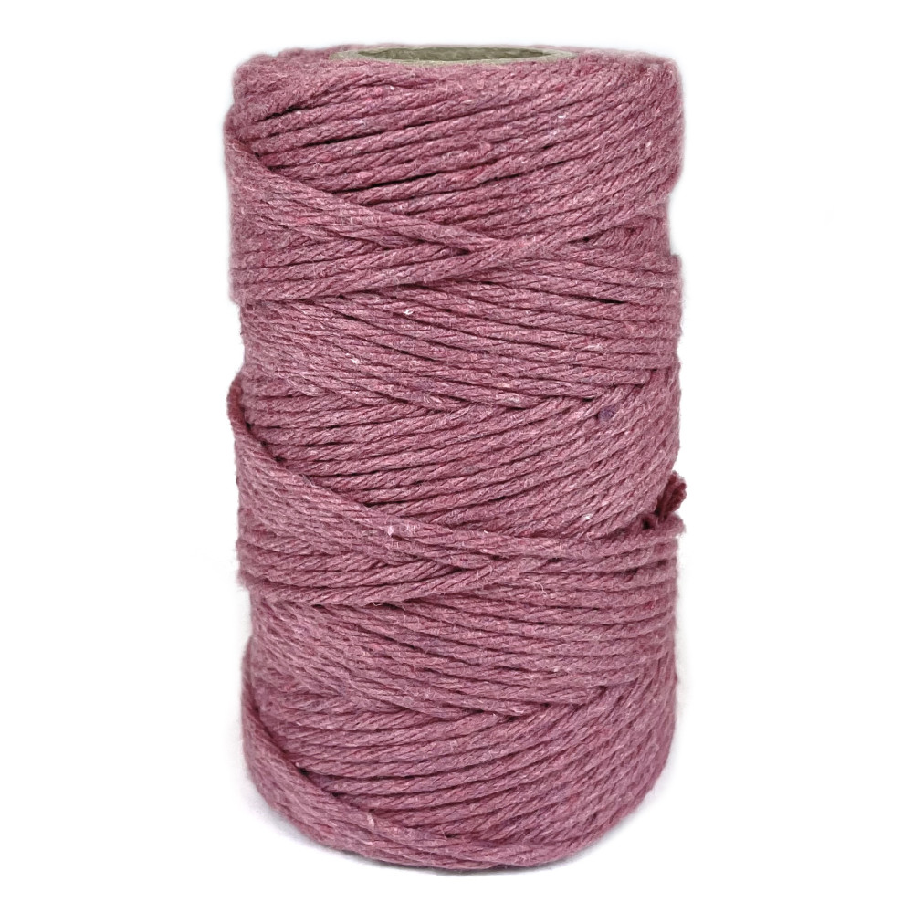 Sznurek bawełniany do makramy - brudny róż, 2 mm, 60 m