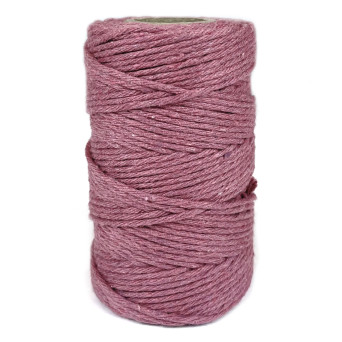 Sznurek bawełniany do makramy - brudny róż, 2 mm, 60 m