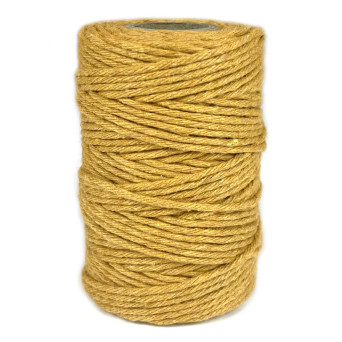 Sznurek bawełniany do makramy - musztardowy, 2 mm, 60 m