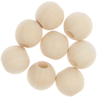 Wooden macrame beads - Rico Design - Natural, 25 mm, 8 pcs