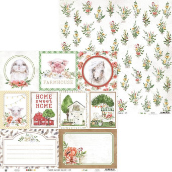 Papier do scrapbookingu 30,5 x 30,5 cm - Piątek Trzynastego - Farm Sweet Farm 05