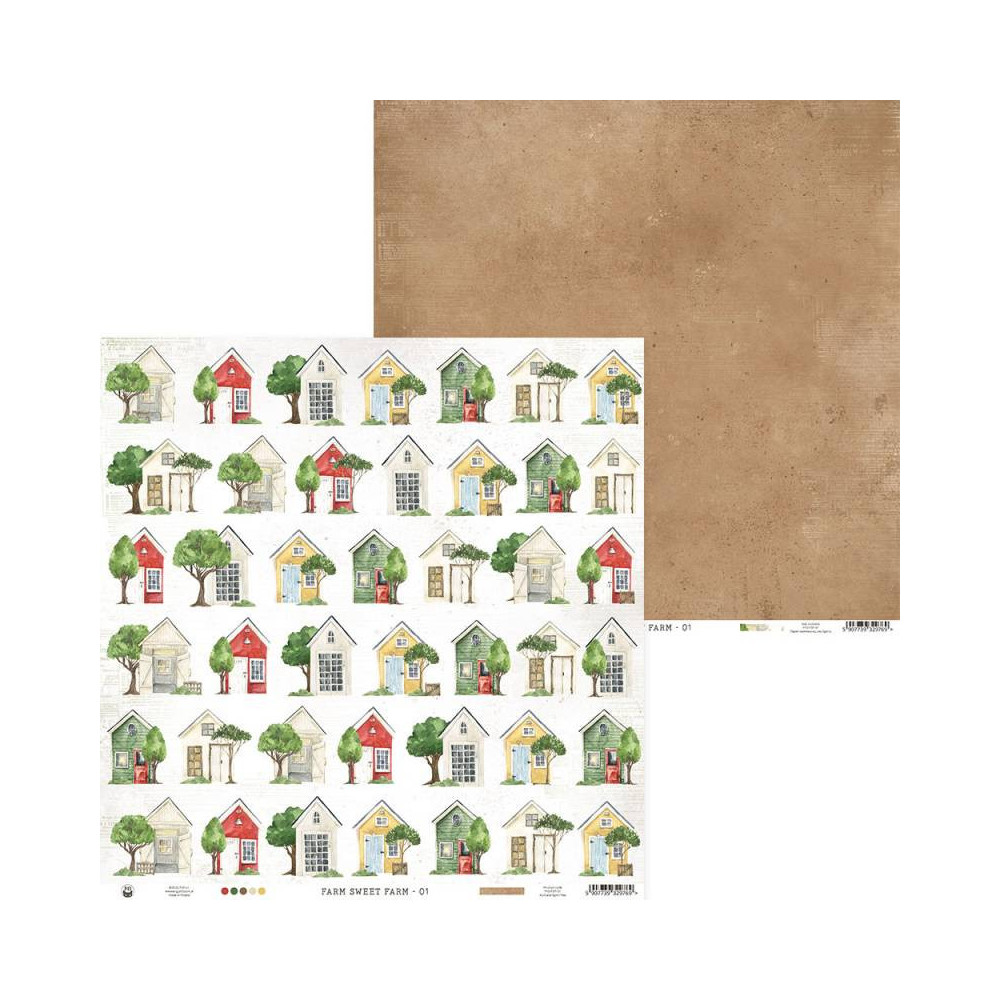 Zestaw papierów do scrapbookingu 15,3 x 15,3 cm - Piątek Trzynastego - Farm Sweet Farm