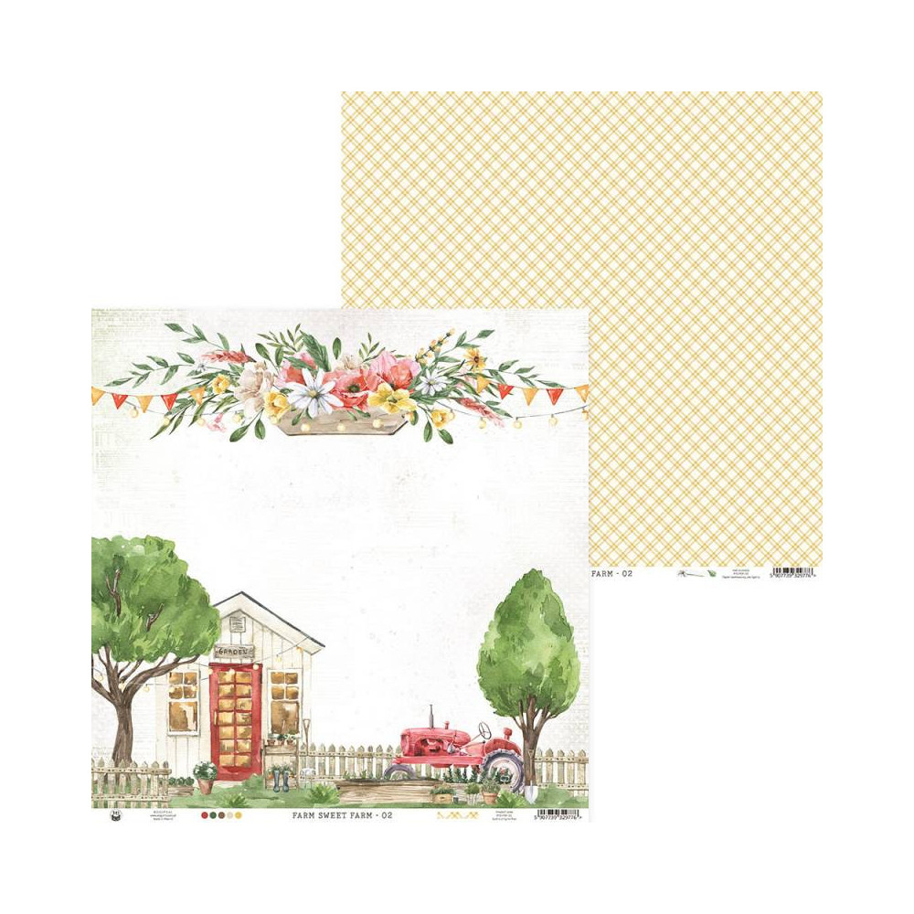 Zestaw papierów do scrapbookingu 15,3 x 15,3 cm - Piątek Trzynastego - Farm Sweet Farm