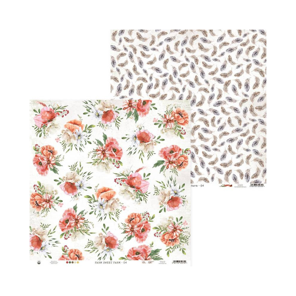 Set of scrapbooking papers 15,3 x 15,3 cm - Piątek Trzynastego - Farm Sweet Farm