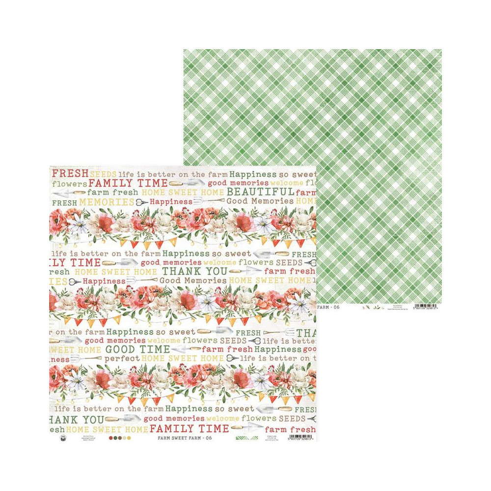 Zestaw papierów do scrapbookingu 15,3 x 15,3 cm - Piątek Trzynastego - Farm Sweet Farm