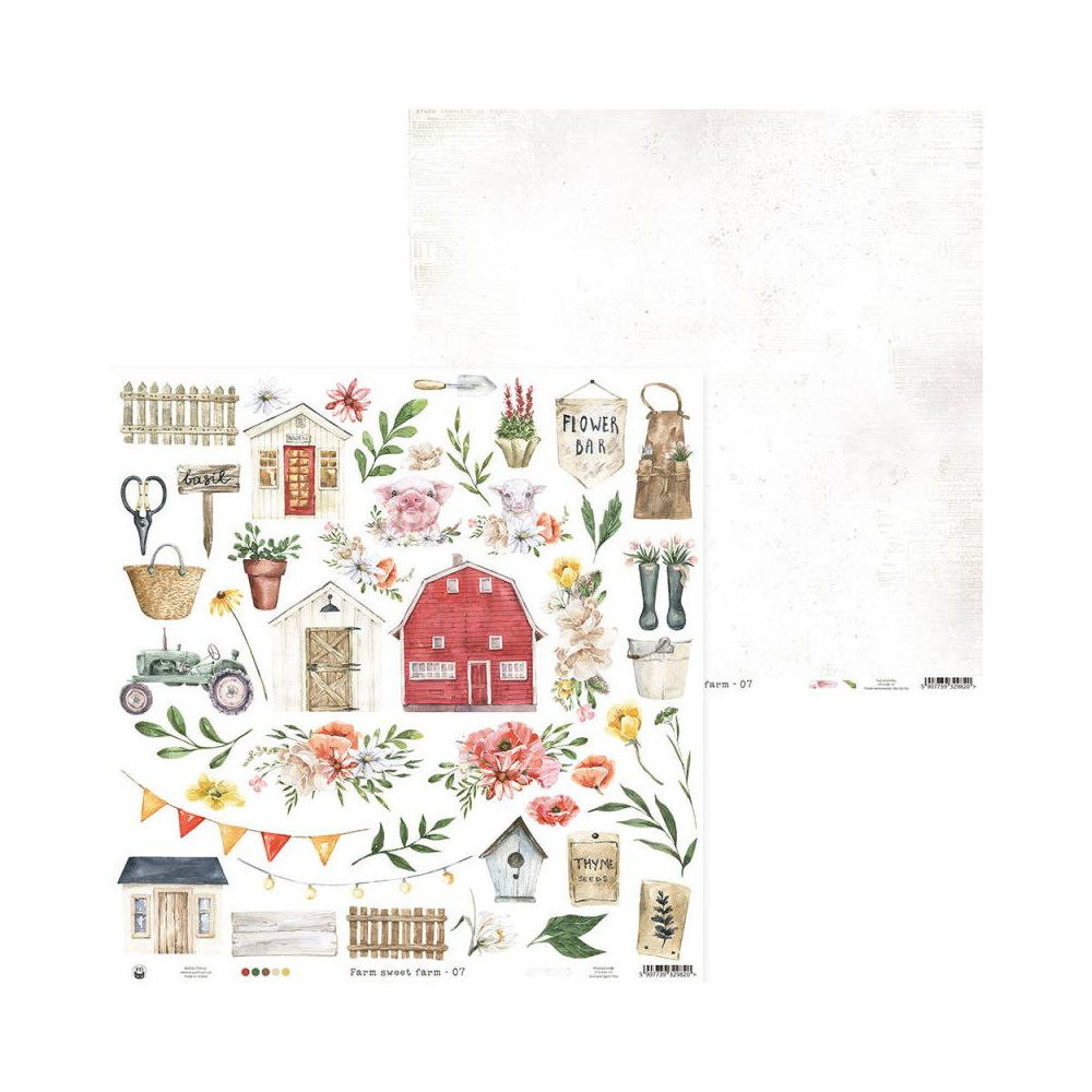 Zestaw papierów do scrapbookingu 15,3 x 15,3 cm - Piątek Trzynastego - Farm Sweet Farm