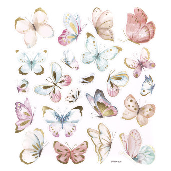 Naklejki ze złoceniami - DpCraft - Boho Butterflies, 22 szt.