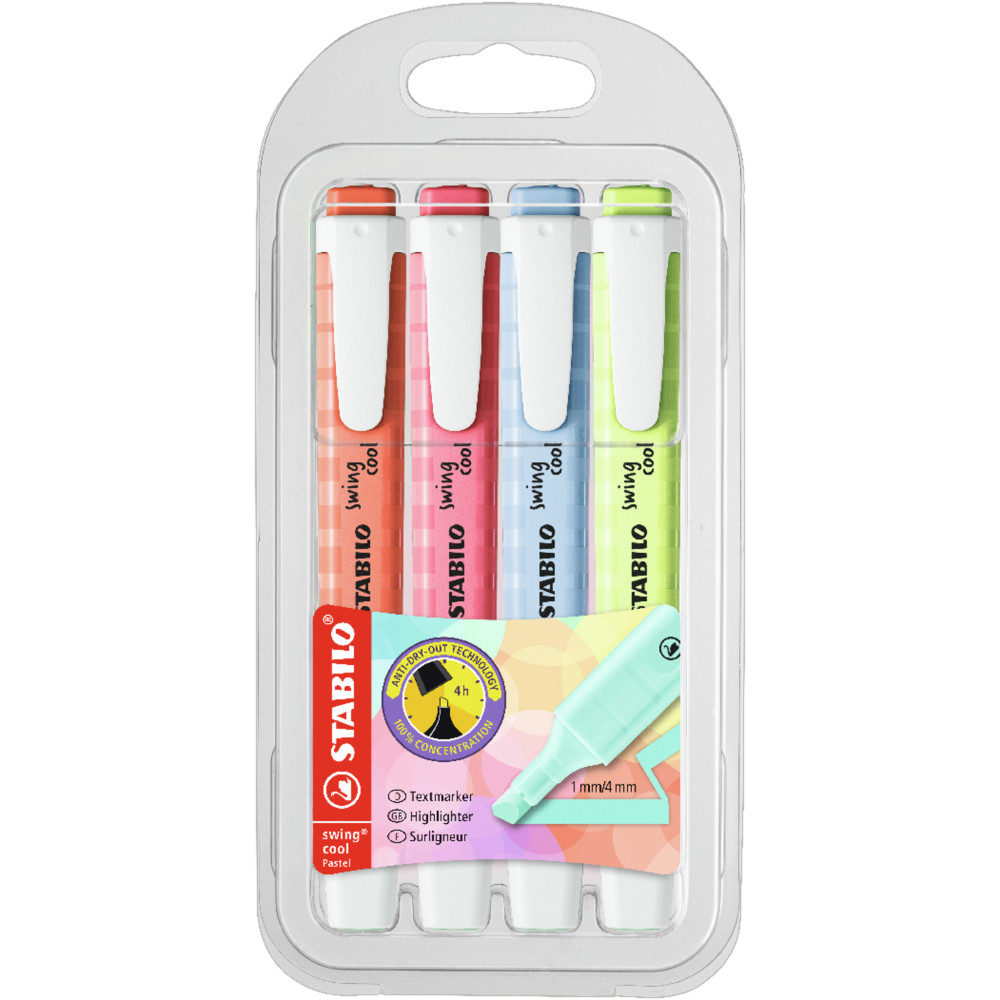 Swing Cool highlighters set - Stabilo - pastel, 4 pcs