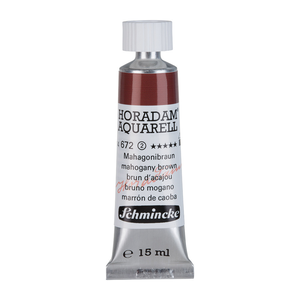 Horadam Aquarell watercolor paint - Schmincke - 672, Mahogany Brown, 15 ml