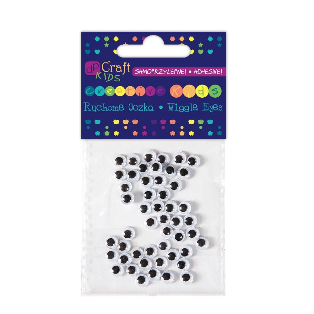 ADHESIVE WIGGLE EYES 6 MM, 50 PCS