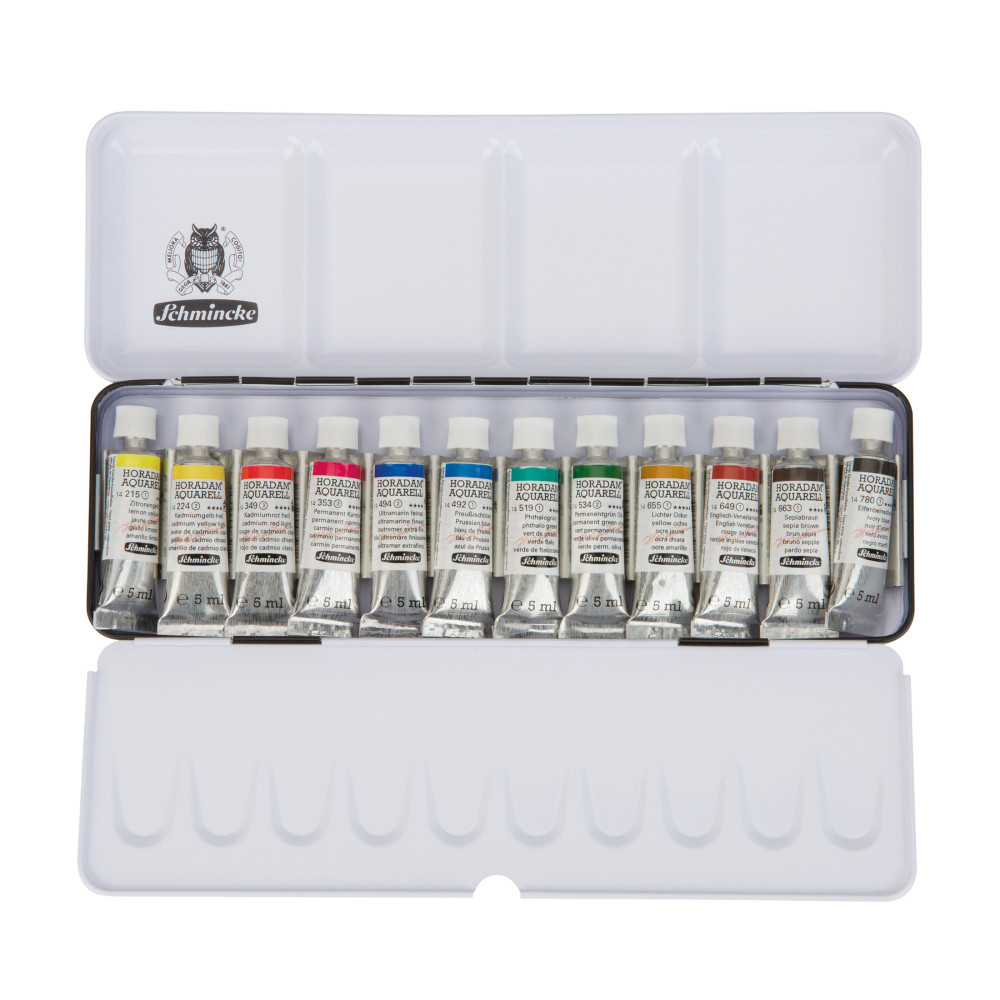 Set of Horadam Aquarell watercolor paints - Schmincke - 12 x 5 ml