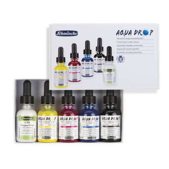 Zestaw akwareli w płynie Aqua Drop - Schmincke - 5 szt. x 30 ml