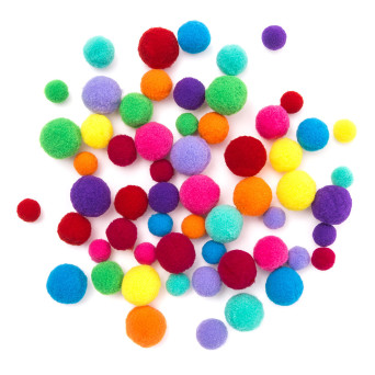 Plush pompoms - DpCarft - Juicy, 60 pcs.