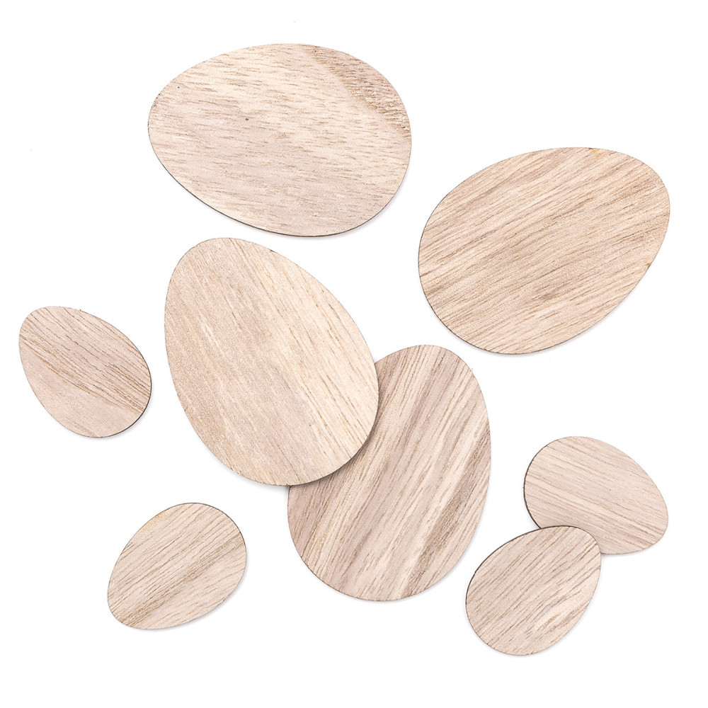 Drewniane jajka - DpCraft - naturalne, 8 szt.