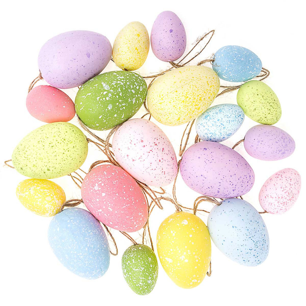 Eggs pendants, spotted - DpCraft - pastel, 20 pcs