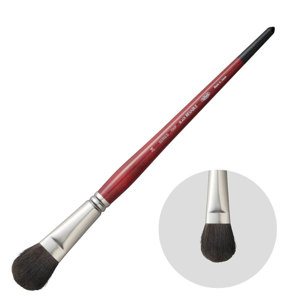 Filbert, mixed bristles, Black Resable brush, 700F series - Holbein - no. 24